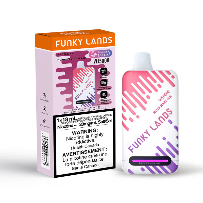 Funky Lands VI15000 - Blue Razz Ice - Disposable - Wee Shisha N Vape