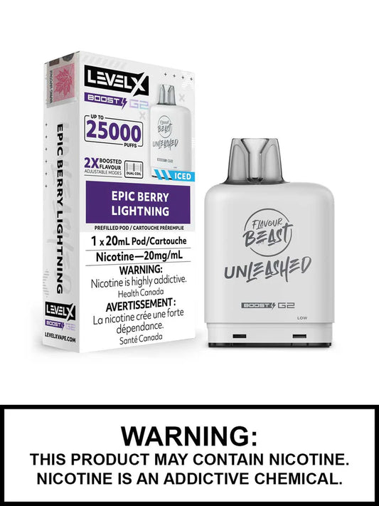 Flavour Beast Level X Unleashed Boost G2 25K - Epic Berry Lightning