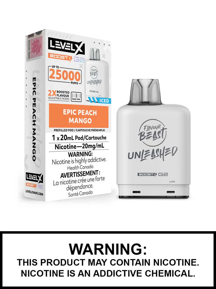 Flavour Beast Level X Unleashed Boost G2 25K - Epic Peach Mango