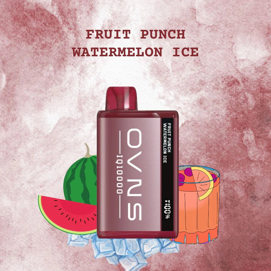 OVNS IQ 10000 - Fruit Punch Watermelon Ice - Disposable - Wee Shisha N Vape
