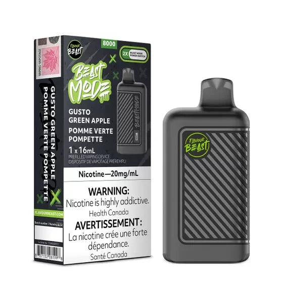 Flavour Beast Beast Mode 8000 – Gusto Green Apple - Disposable - Wee Shisha N vAPE