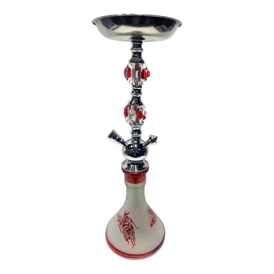 Colourful Dragon -1 Hose Hookah -(22")-Red-Wee Shisha N Vape