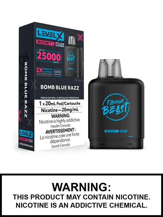 Flavour Beast Level X Boost G2 25K - Bomb Blue Razz - Wee Shisha N Vape