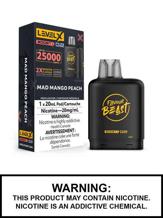 Flavour Beast Level X Boost G2 25K - Mad Mango Peach - Wee Shisha N Vape