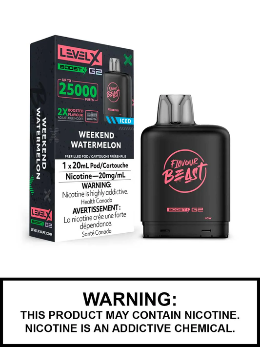 Flavour Beast Level X Boost G2 25K - Weekend Watermelon - Wee Shisha N Vape