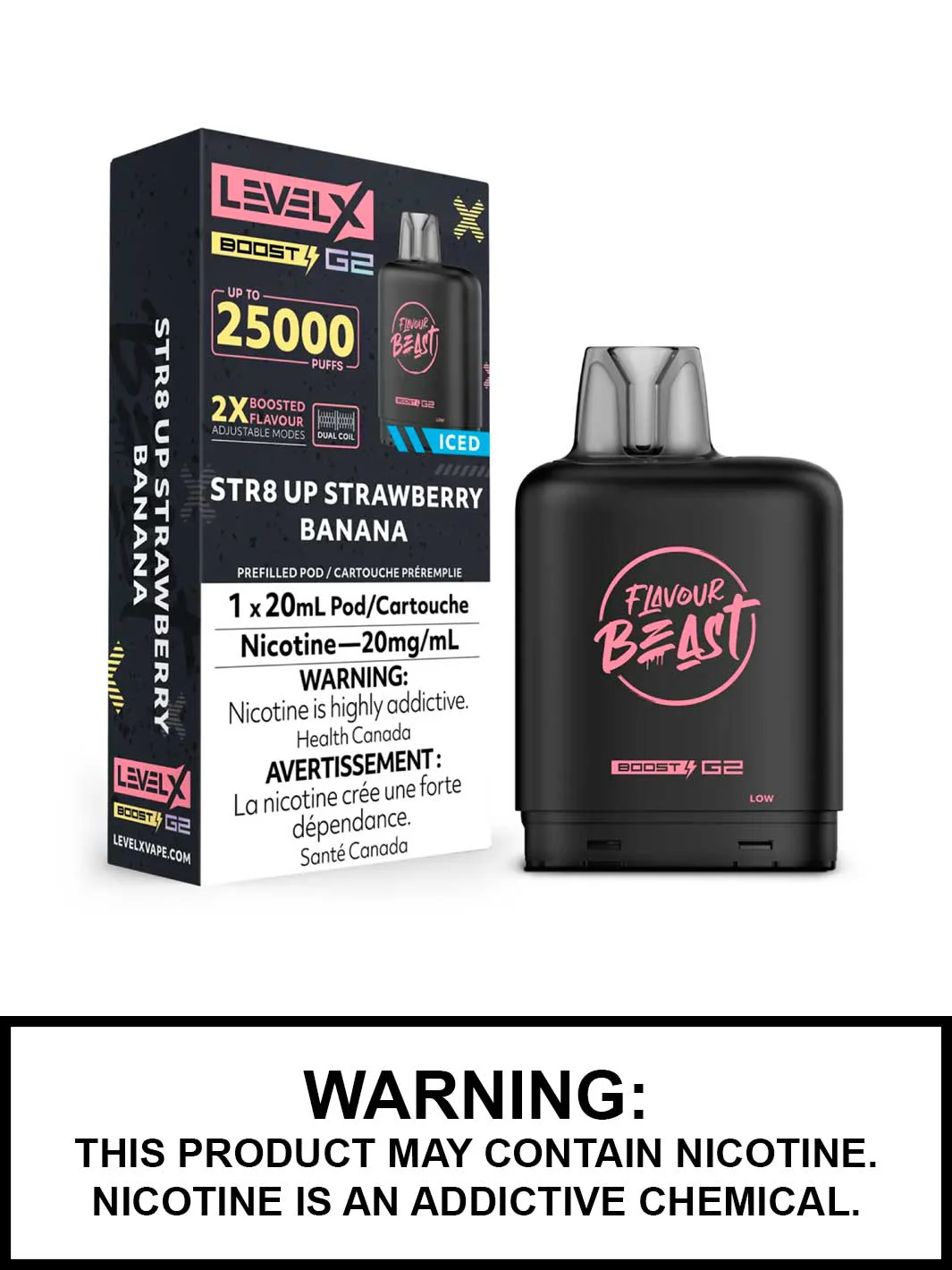 Flavour Beast Level X Boost G2 25K - STR8 Up Strawberry Banana - Wee Shisha N Vape