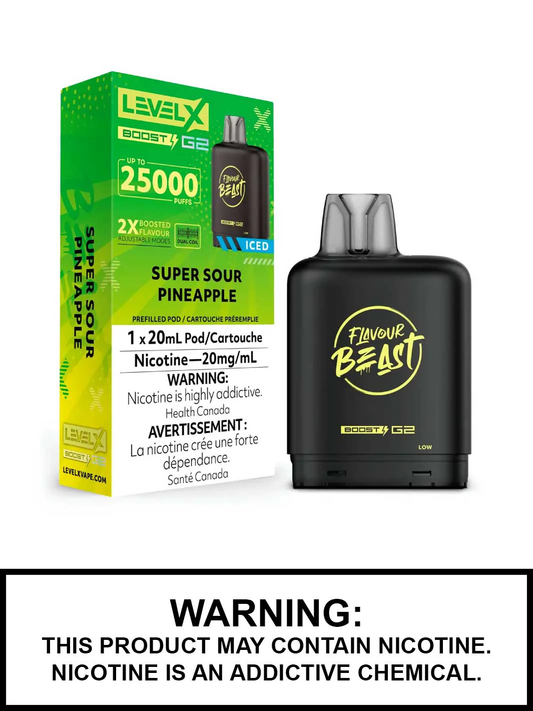 Flavour Beast Level X Boost G2 25K - Super Sour Pineapple - Wee Shisha N Vape