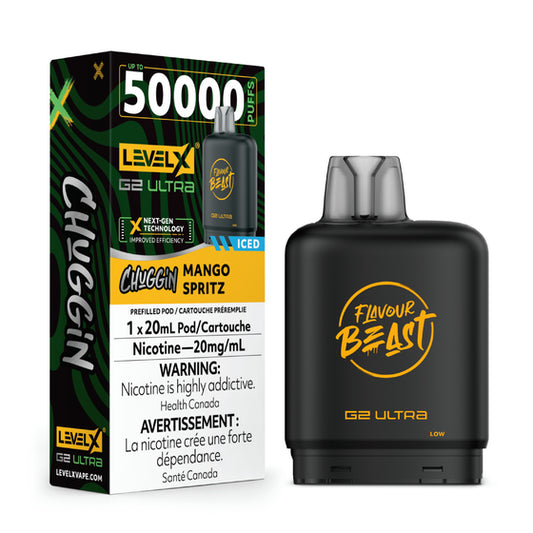 Flavour Beast Level X G2 Ultra Pod 50k - Chuggin Mango Spritz - Wee Shisha N Vape