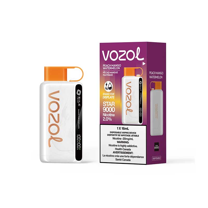 Vozol Star 9000 - Peach Mango Watermelon - Disposable - Wee Shisha N Vape