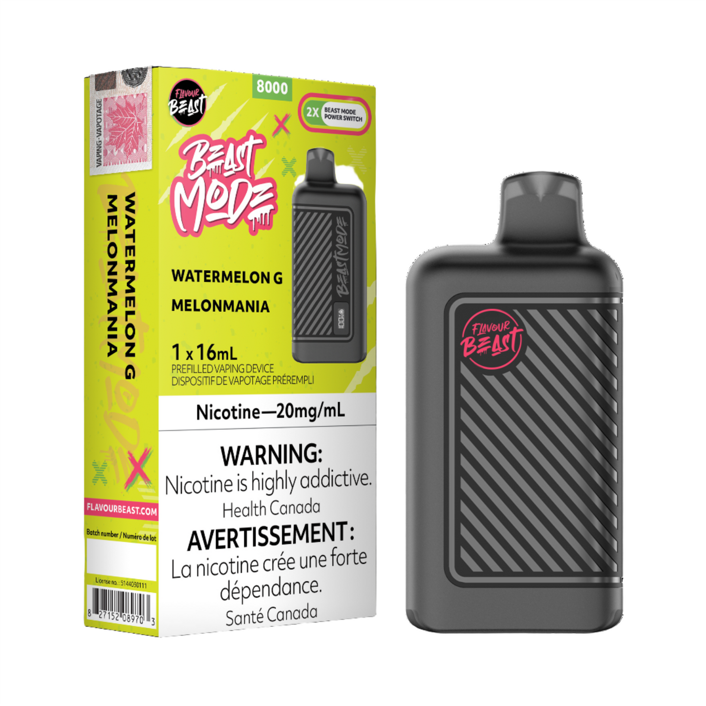 Flavour Beast Beast Mode 8000 – Watermelon G - Disposable - Wee Shisha N Vape