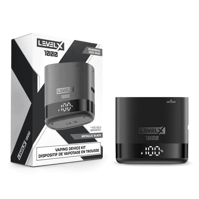 Metallic Black Level X Device Kit 1000 - Device - Wee Shisha N Vape